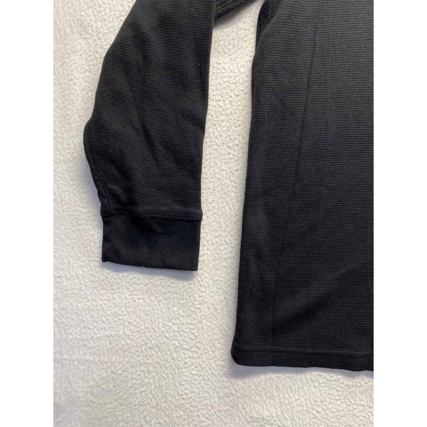 Old Navy Mens Long Sleeve Graphic Waffle Knit Shirt XXL Cotton/Polyester Black #7092