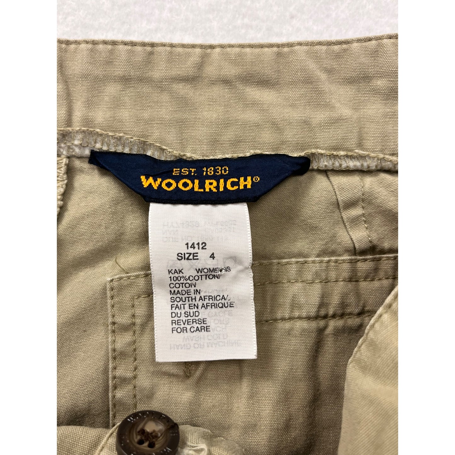 Woolrich Womens Khaki Pants Size 4 Relaxed Fit Casual Style With Pockets #6728