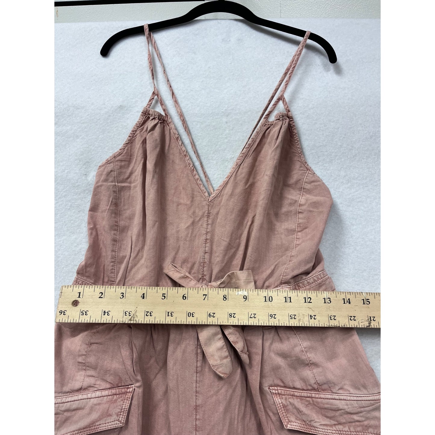 Free People Womens Large Pink Cotton & Viscose Jumper With Pockets & Strappy Back Design #6336