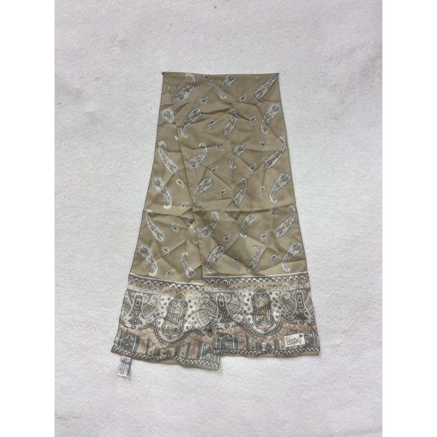 Women’s Vintage 1980s Sarah Coventry Beige Paisley Scarf #6030