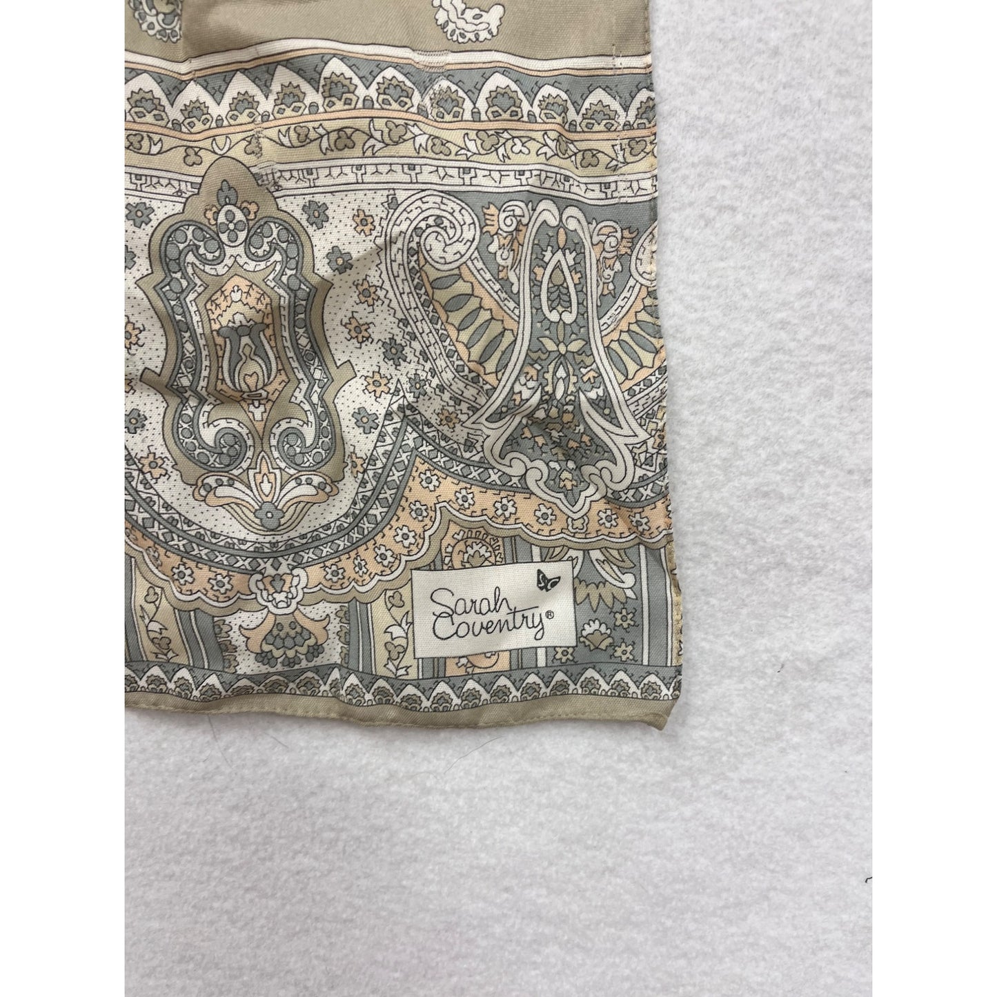 Women’s Vintage 1980s Sarah Coventry Beige Paisley Scarf #6030