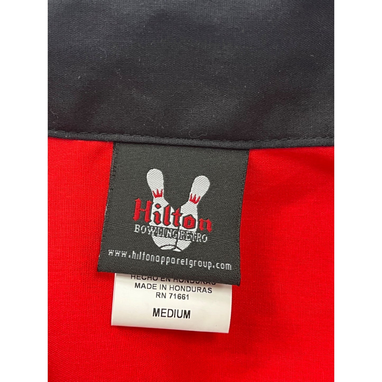Vintage Hilton Bowling Retro Red & Black Shirt Medium #8306