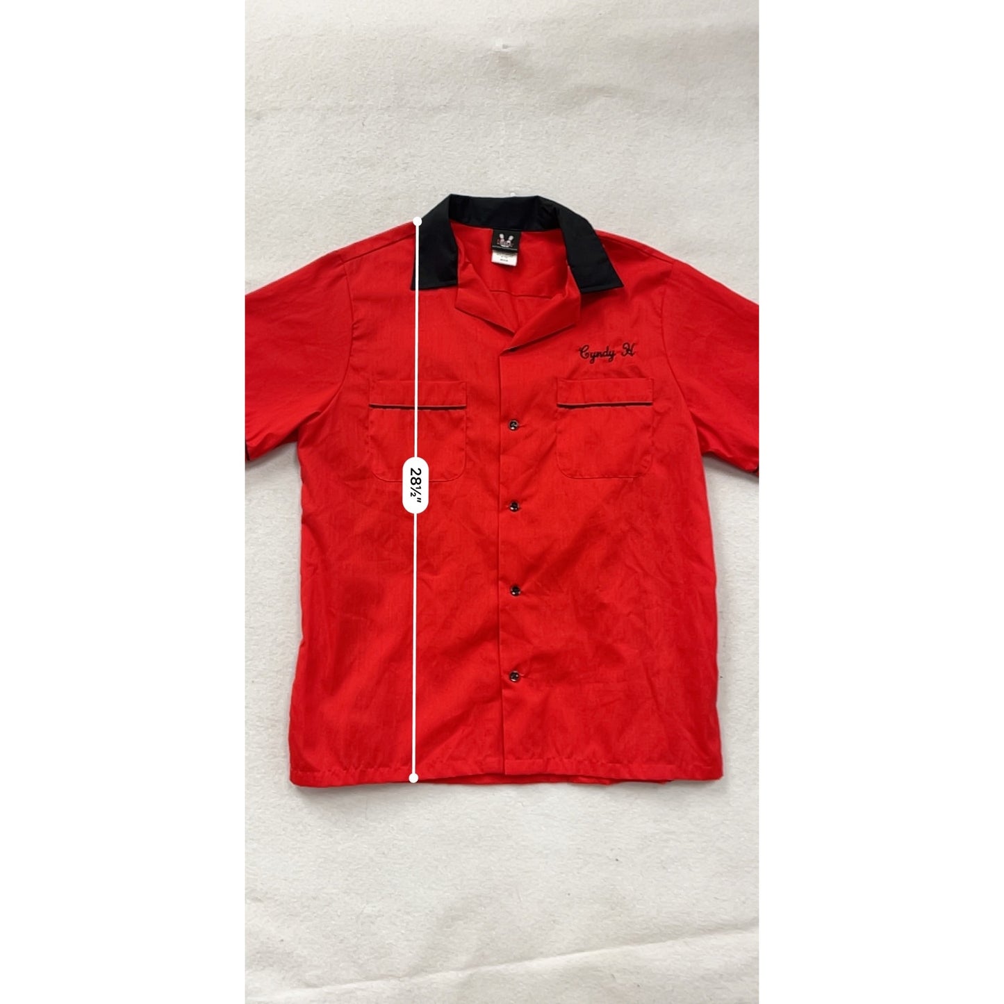 Vintage Hilton Bowling Retro Red & Black Shirt Medium #8306