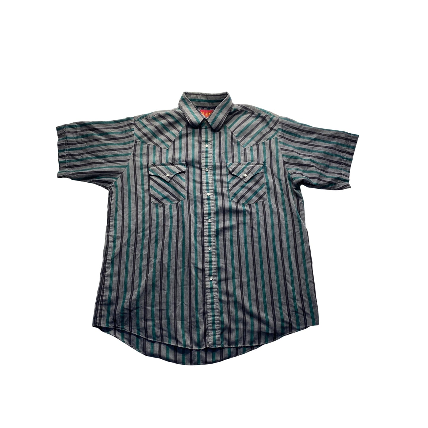 Vintage Plains Western Wear Striped Button-Up Shirt #5864