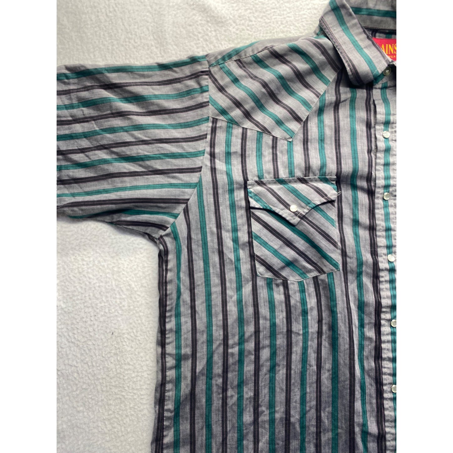 Vintage Plains Western Wear Striped Button-Up Shirt #5864