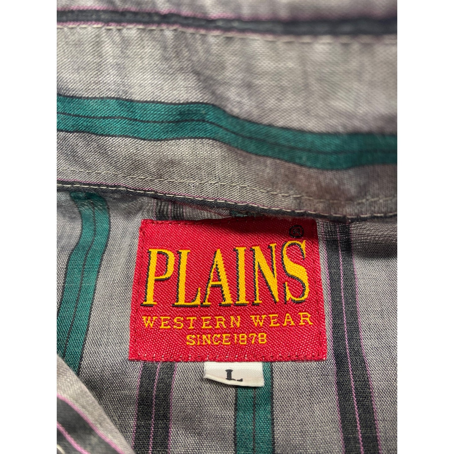 Vintage Plains Western Wear Striped Button-Up Shirt #5864