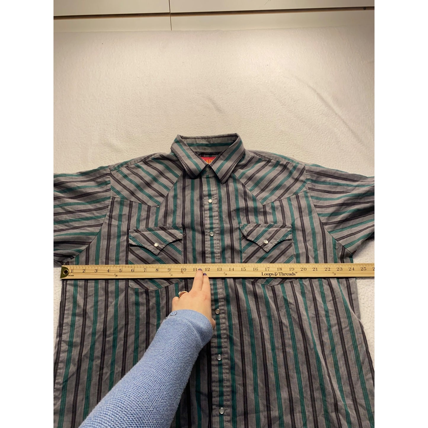 Vintage Plains Western Wear Striped Button-Up Shirt #5864
