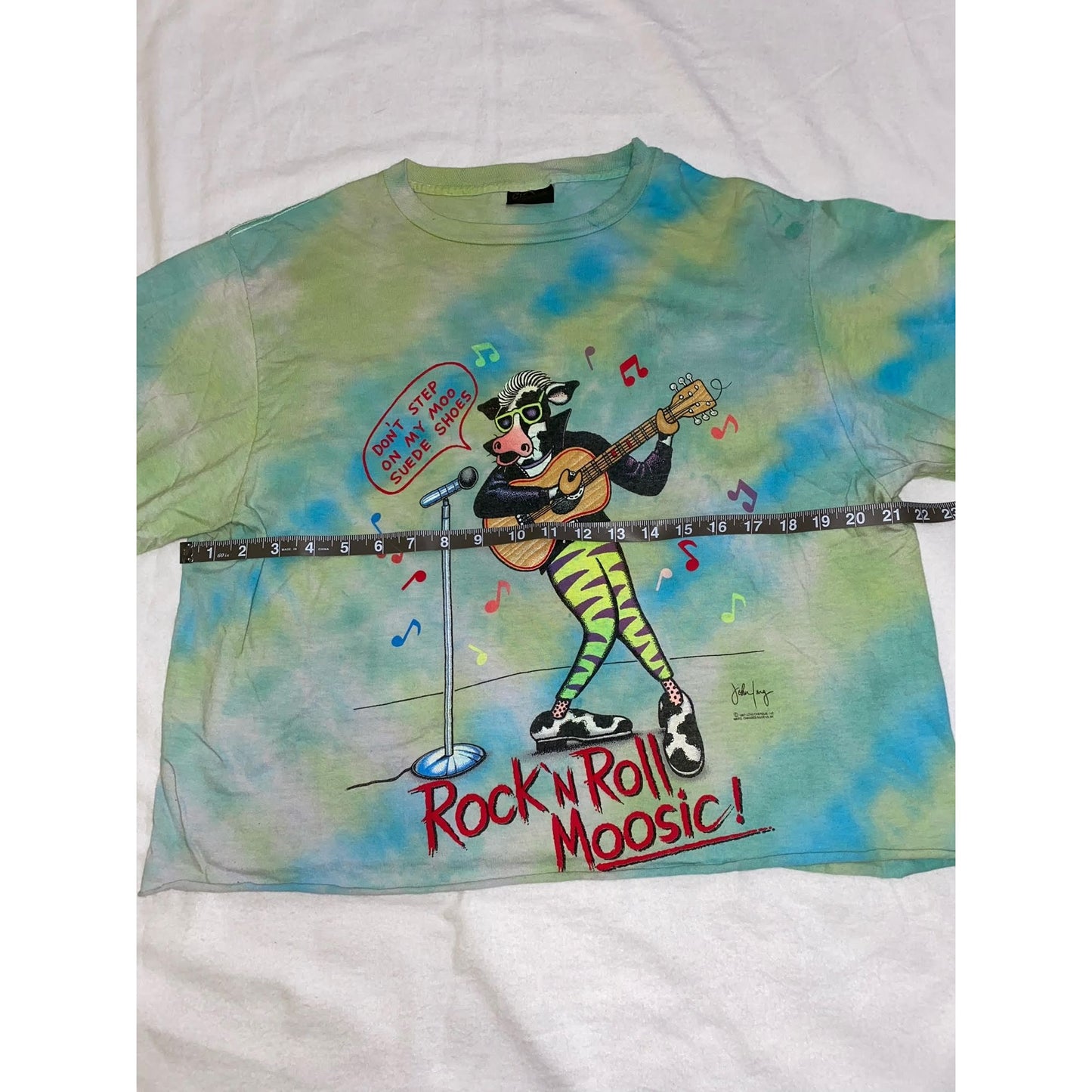 Vintage Rock n Roll Cow Crop Tee