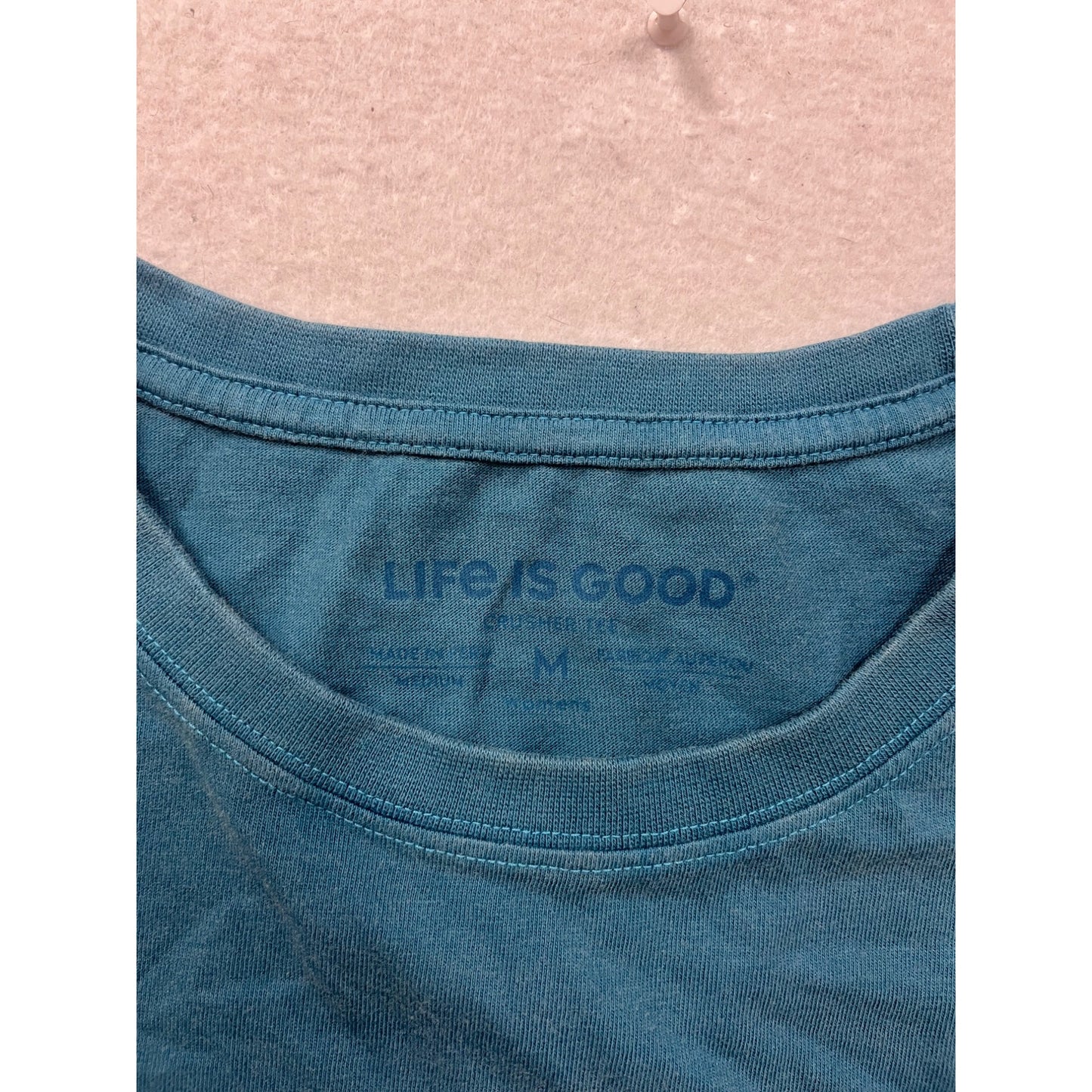Life Is Good Womens Medium Blue Graphic T-Shirt #8421