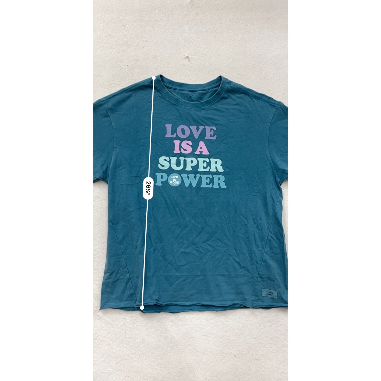 Life Is Good Womens Medium Blue Graphic T-Shirt #8421