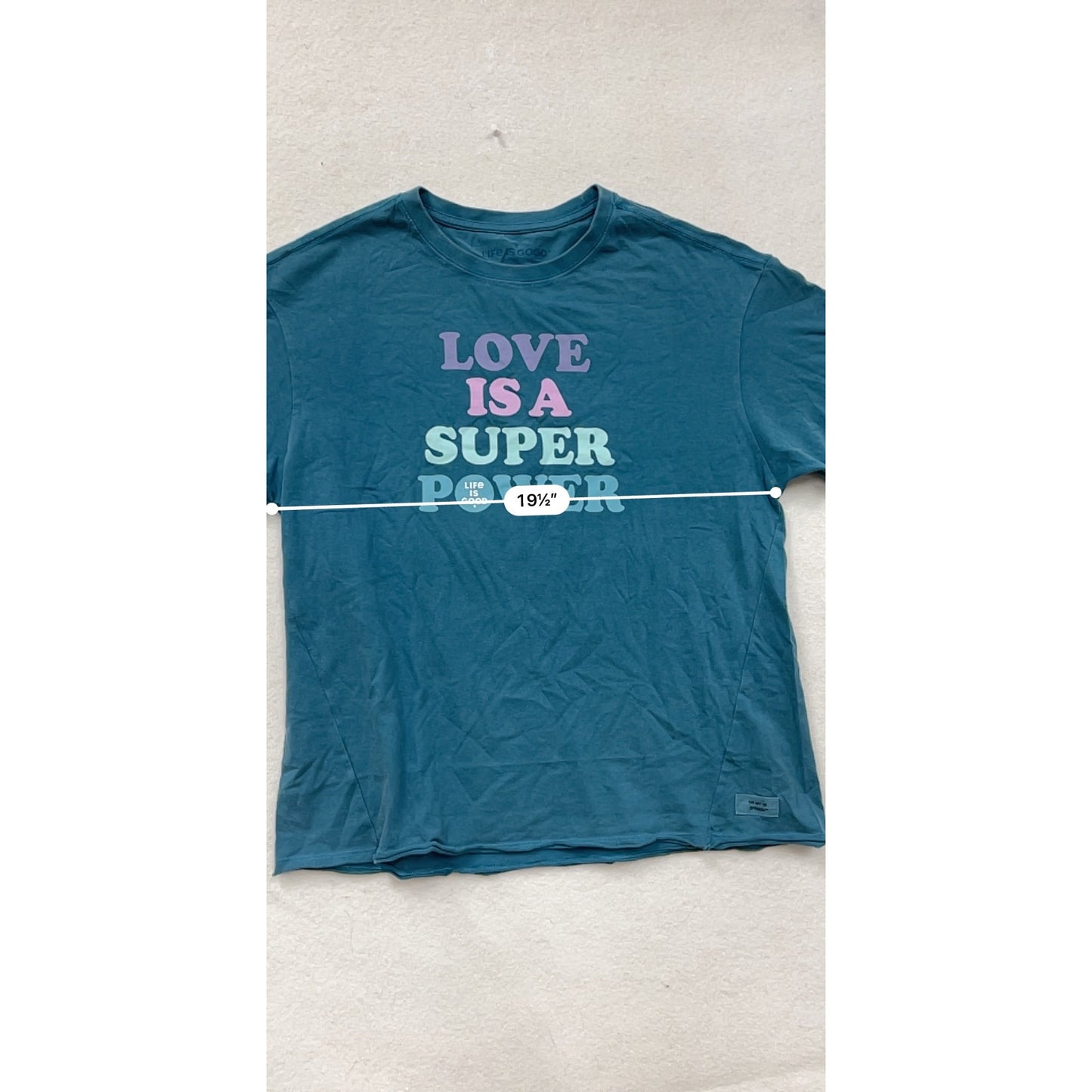 Life Is Good Womens Medium Blue Graphic T-Shirt #8421