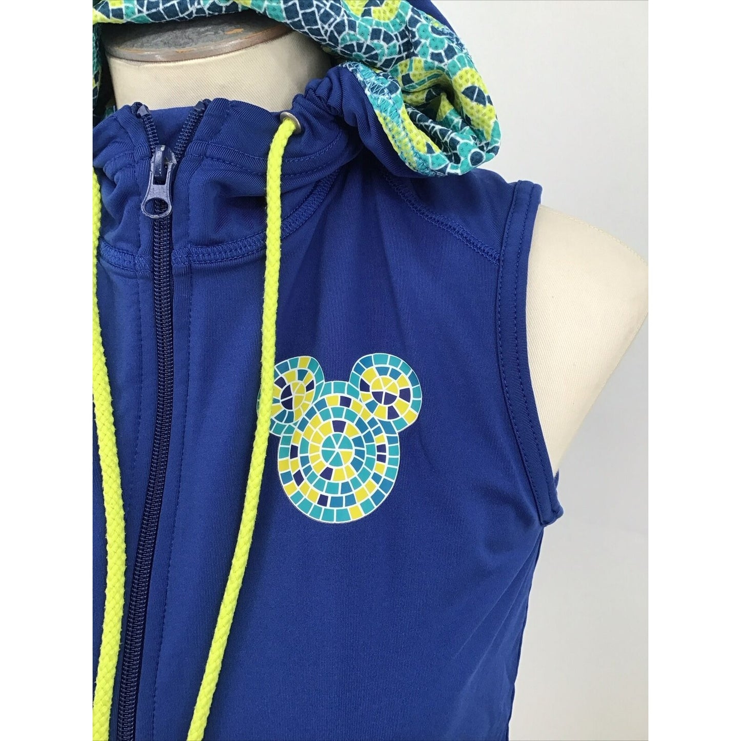 Disney Parks Mickey Mouse Sleeveless Hoodie Vest Full Zip #016