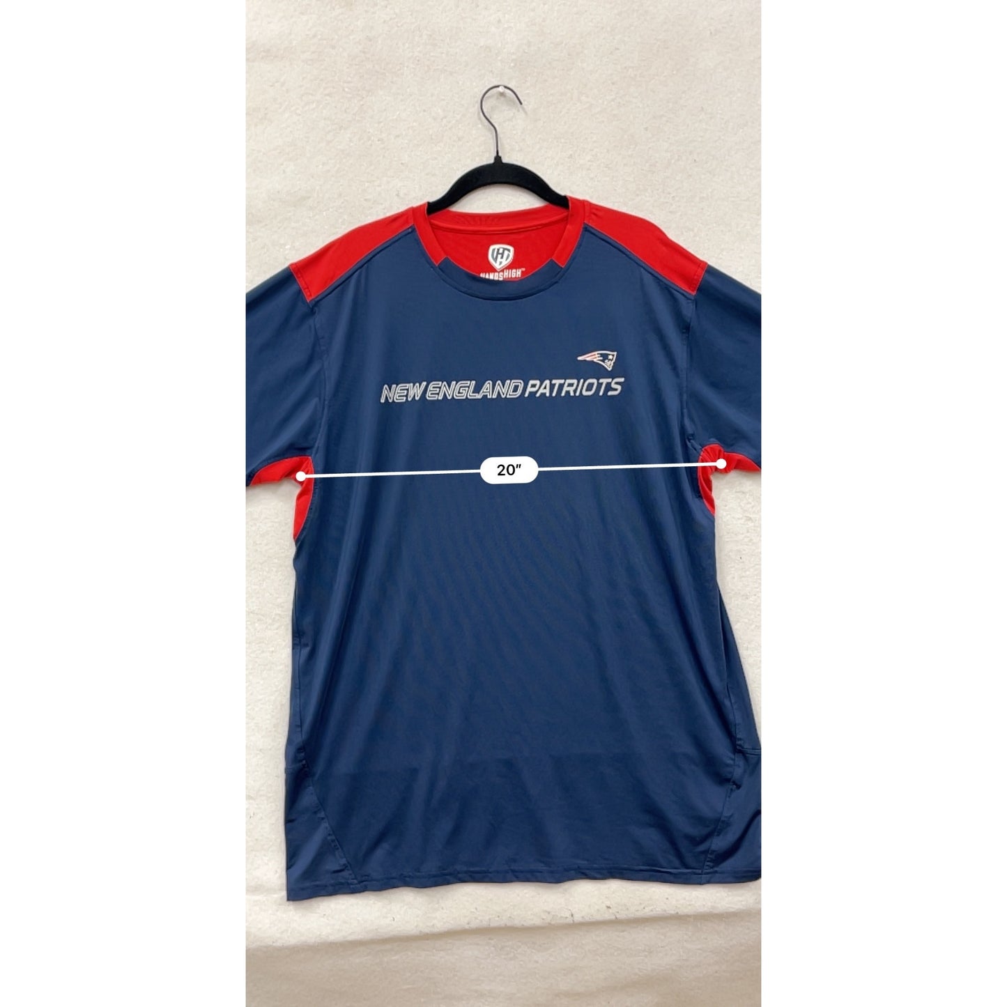 New England Patriots Hands High Navy & Red Short Sleeve Shirt XL #8756
