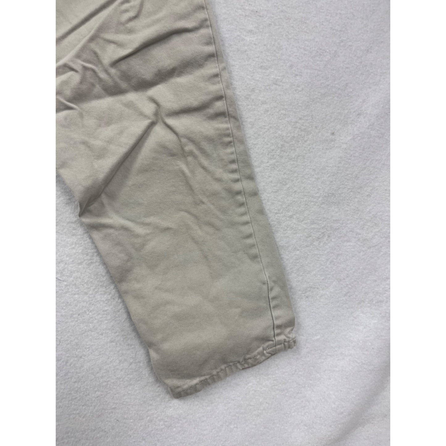 Chic Womens Beige High-Waist Cotton Pants Size 8 Relaxed Fit #6567