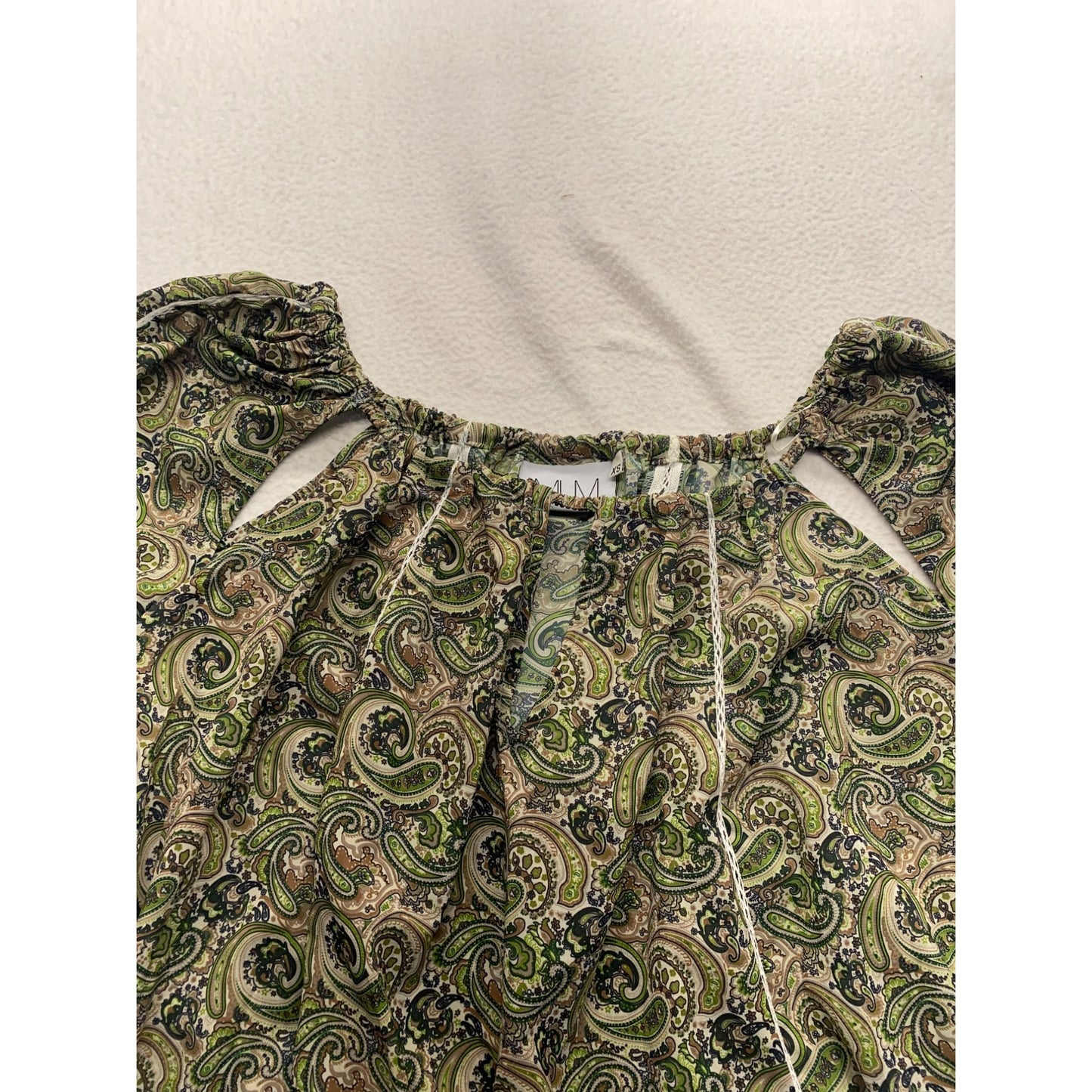 MLM Off-Shoulder Paisley Print Long Sleeve Dress XS #7108