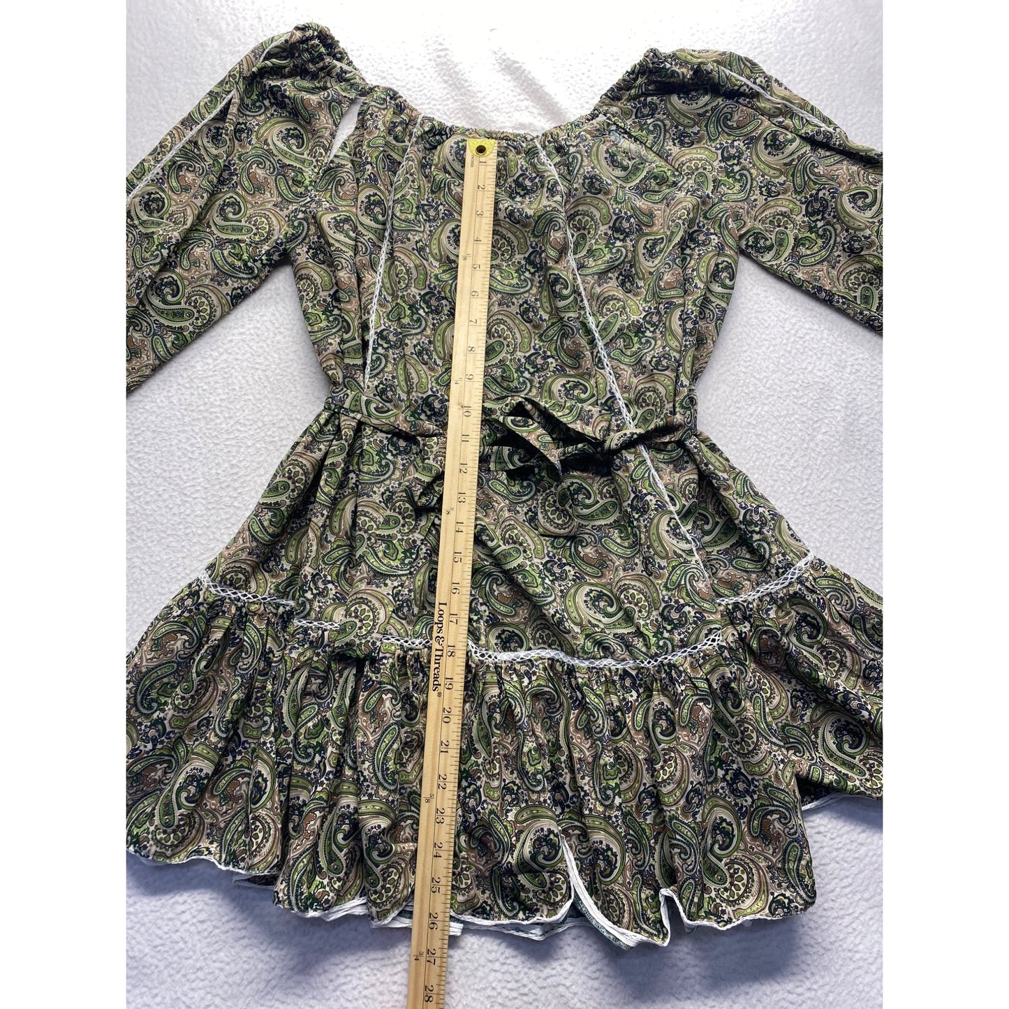 MLM Off-Shoulder Paisley Print Long Sleeve Dress XS #7108