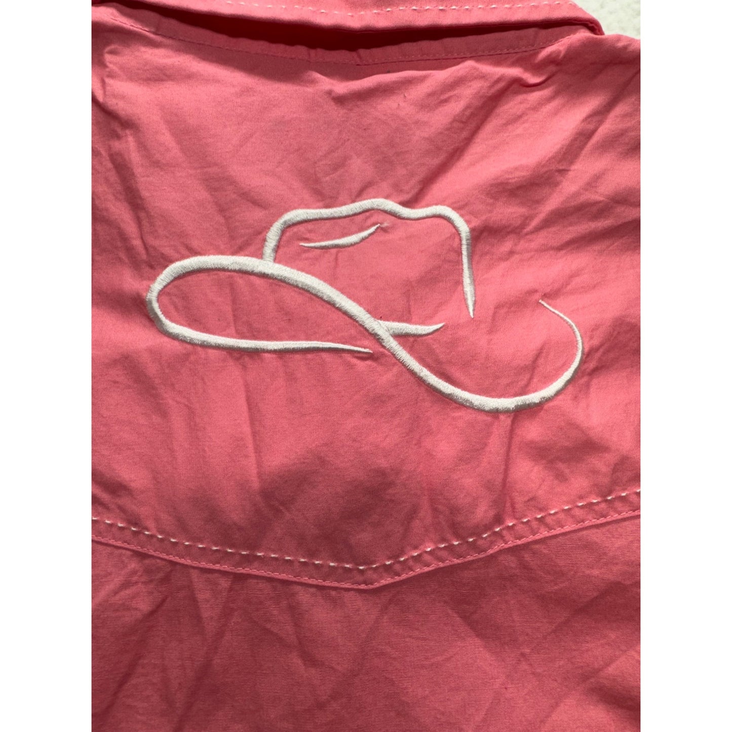 Resistol Western Shirt Pink Embroidered Logo Long Sleeve Button-Down #9000