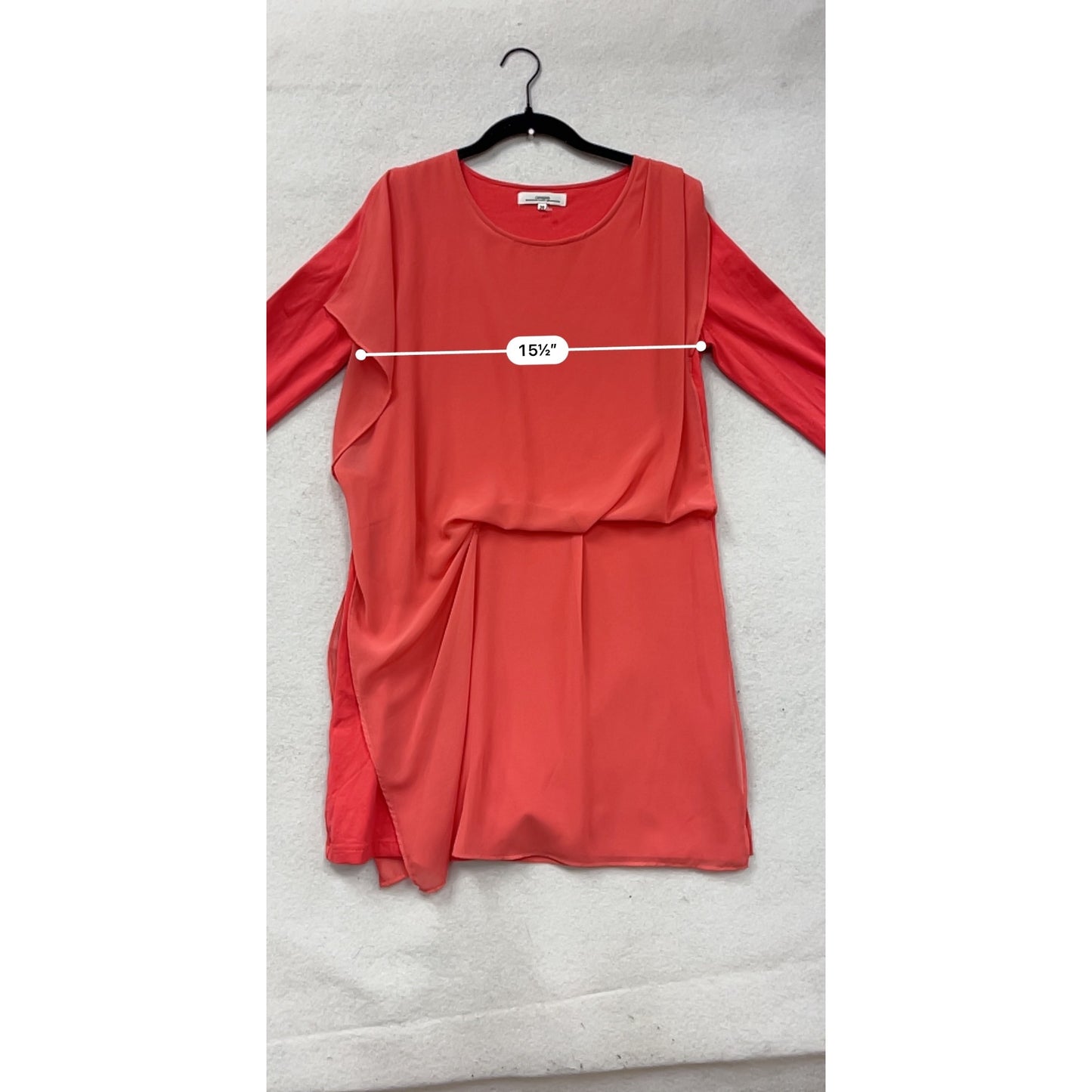 Red Ginkoo Womens Long Sleeve Layered Dress Size 36 #41A