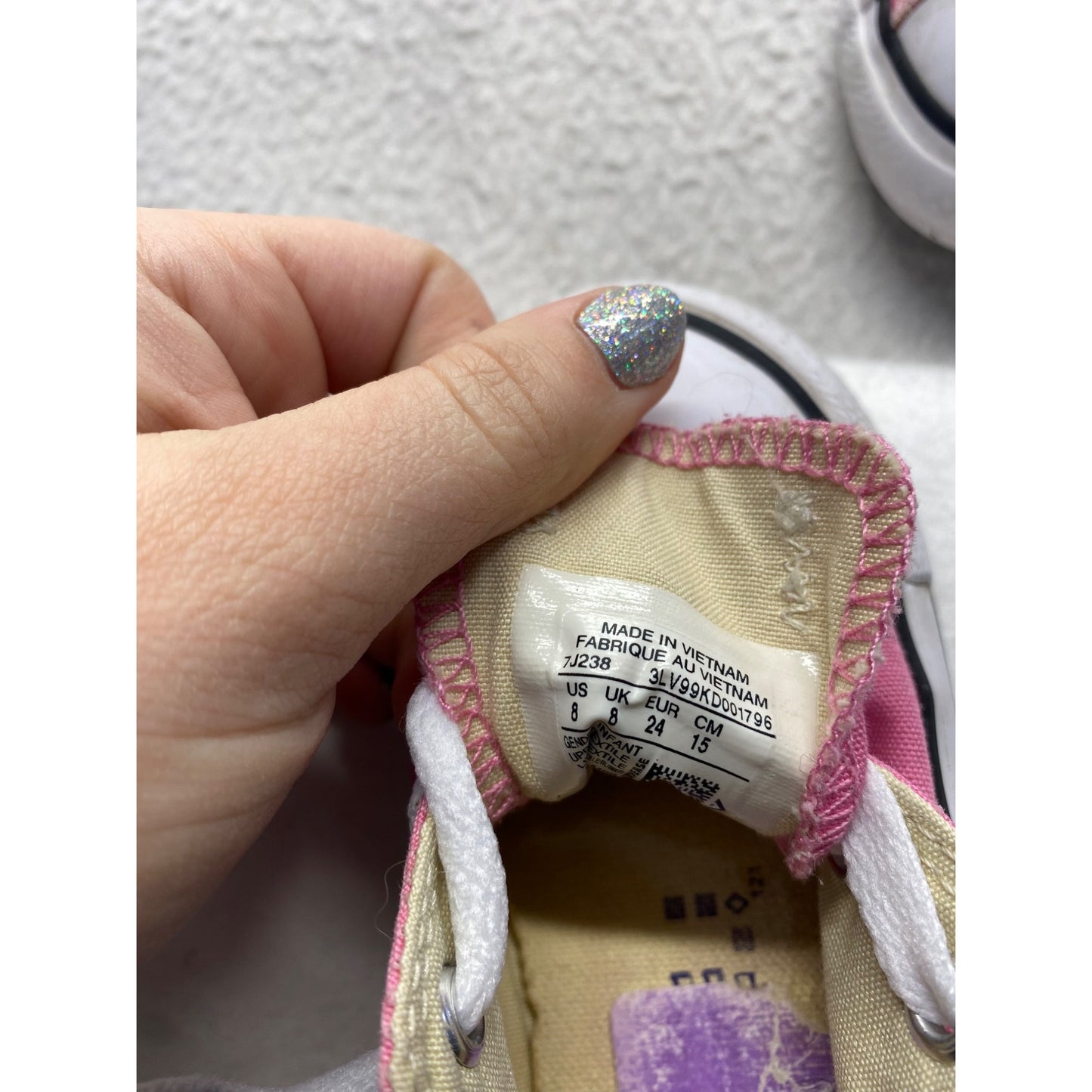 Converse Toddler Size 8 Pink Canvas All Star Low Top Sneakers #7122