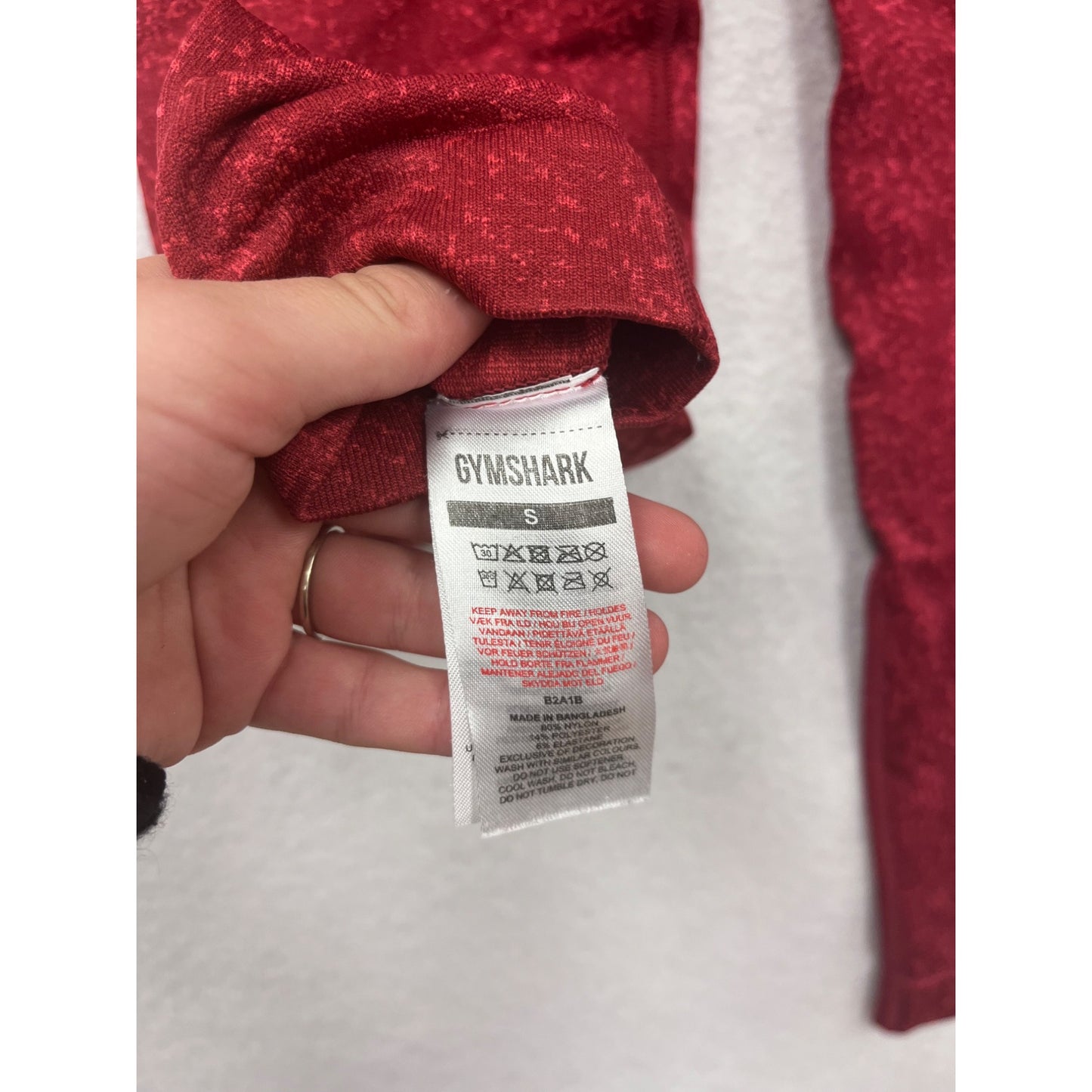 Gymshark Womens Red High-Waisted Seamless Leggings Size S #6823