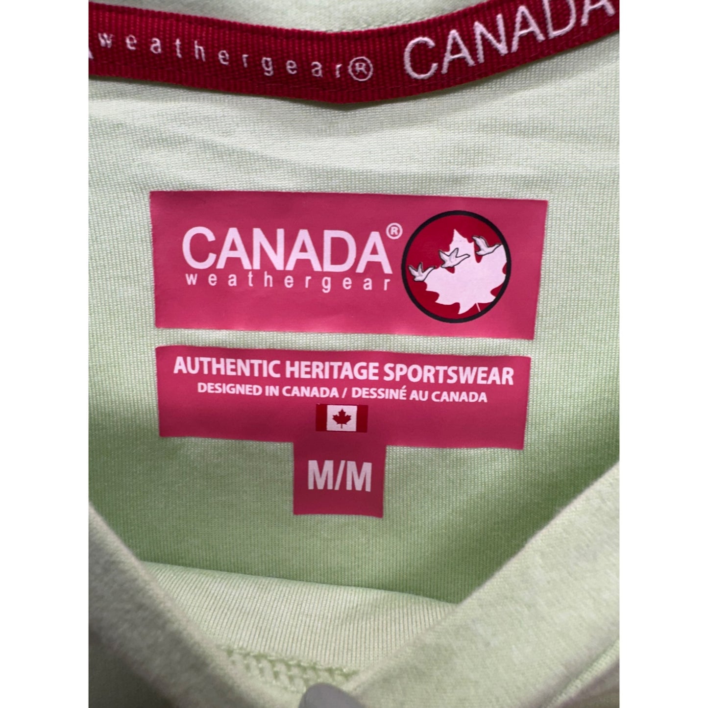 Canada Weathergear Mint Green & Gray Short Sleeve Womens T-Shirt M #7824