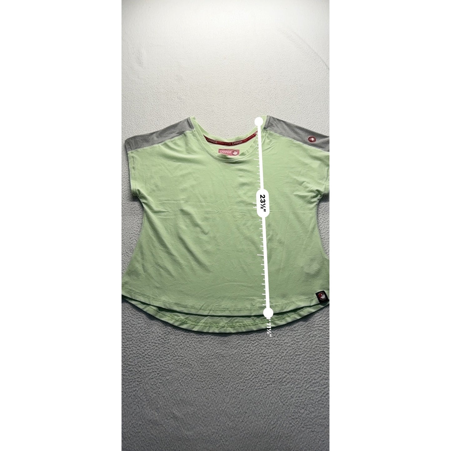 Canada Weathergear Mint Green & Gray Short Sleeve Womens T-Shirt M #7824
