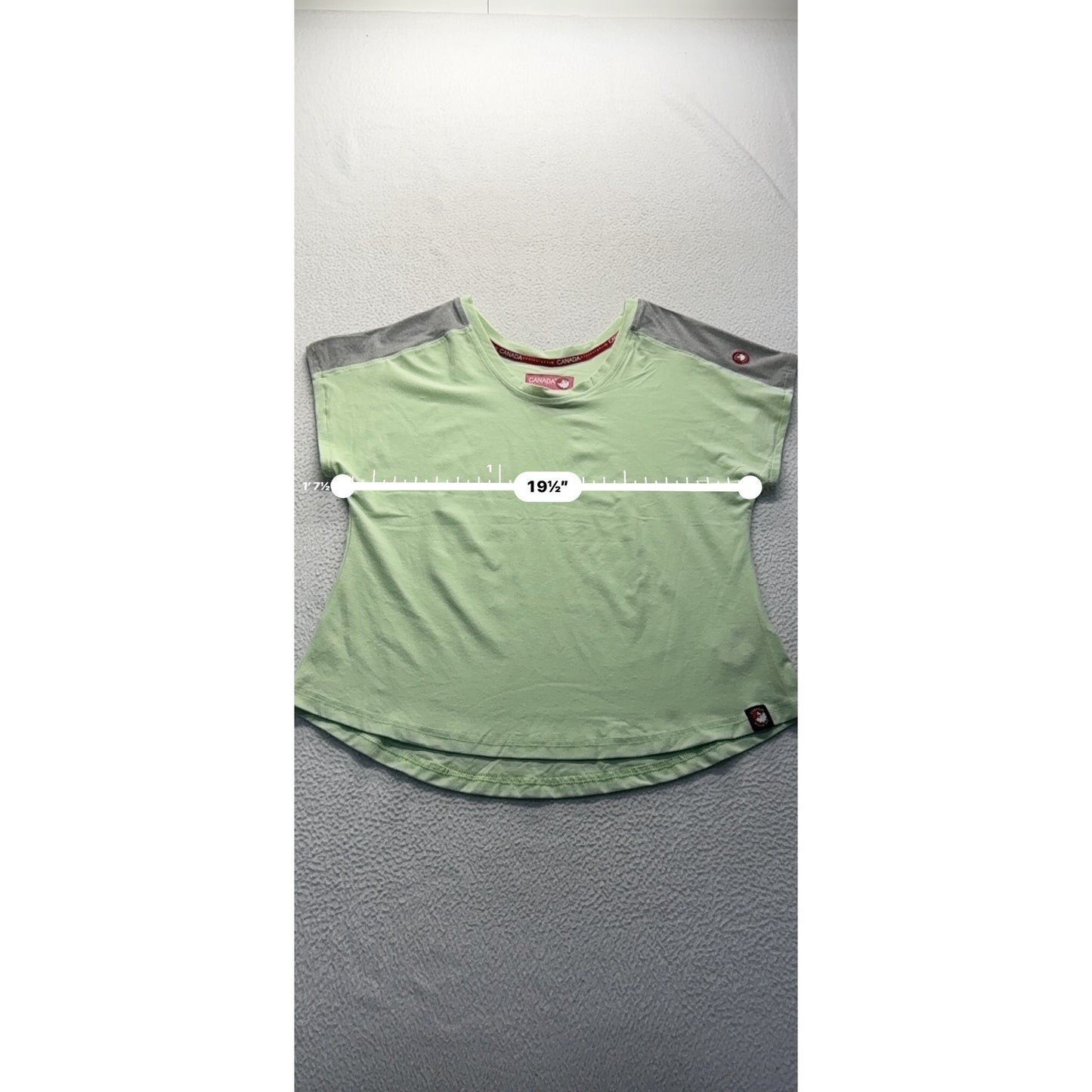 Canada Weathergear Mint Green & Gray Short Sleeve Womens T-Shirt M #7824