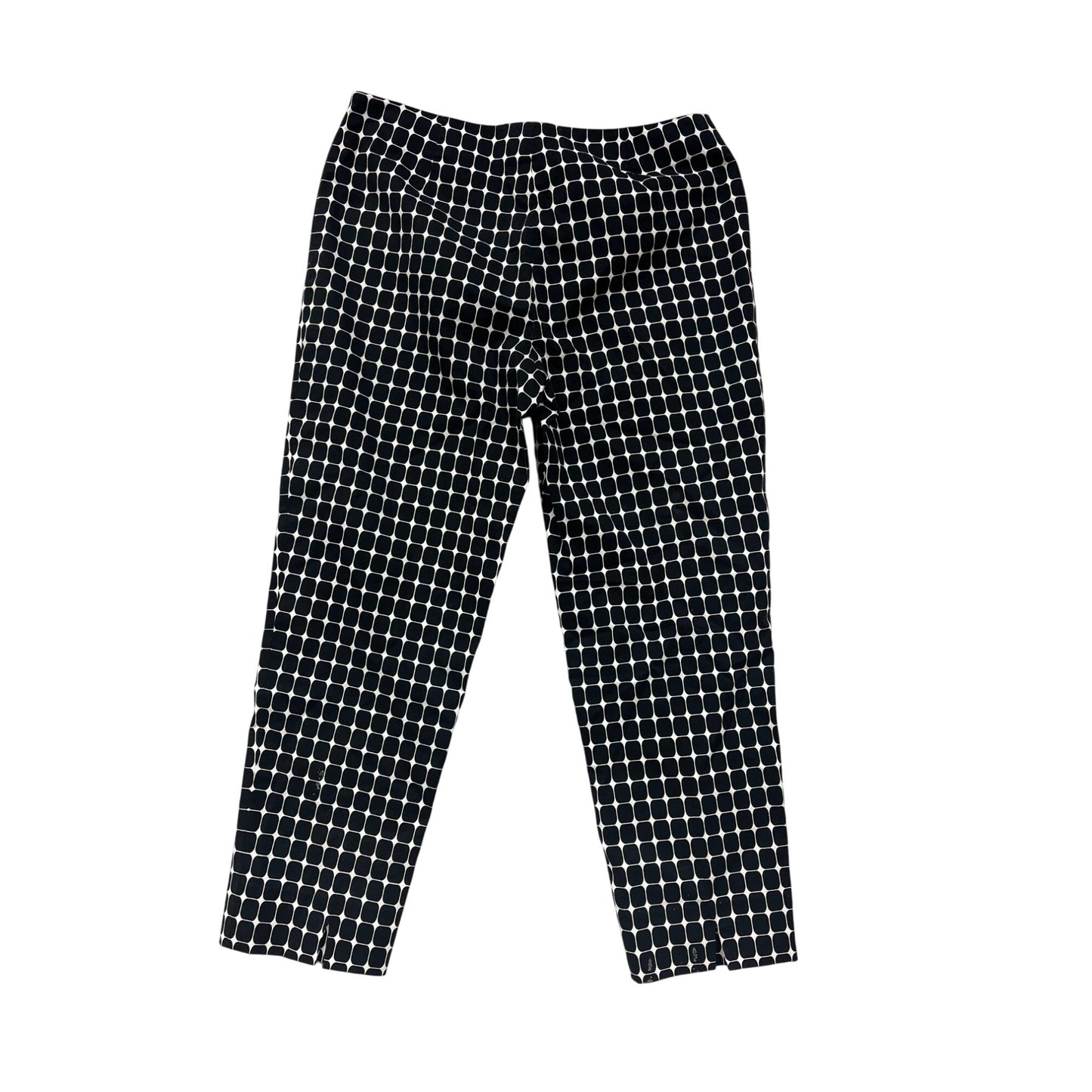 Carlisle Womens Black & White Checkered Pants Size 10 Cotton Stretch Slim Fit Casual Style #6854