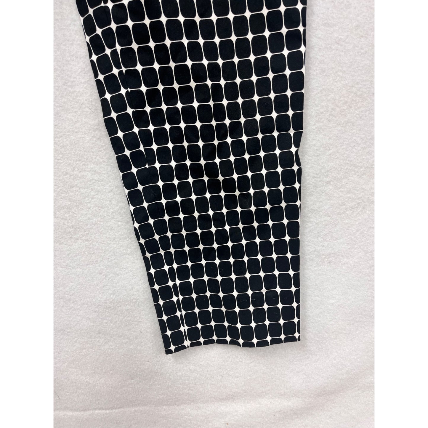 Carlisle Womens Black & White Checkered Pants Size 10 Cotton Stretch Slim Fit Casual Style #6854