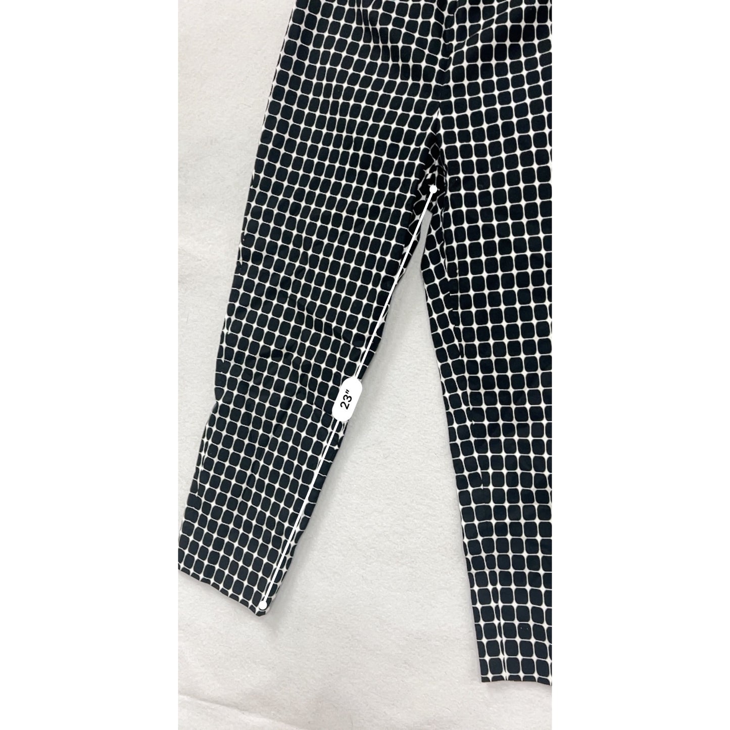 Carlisle Womens Black & White Checkered Pants Size 10 Cotton Stretch Slim Fit Casual Style #6854