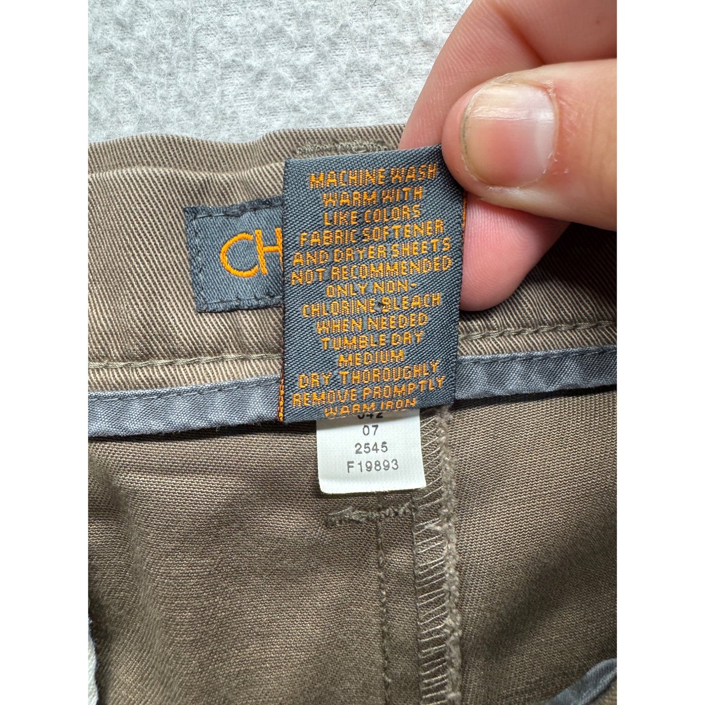 Cherokee Mens Nano-Tex Khaki Pants 36x32 Cotton #7953