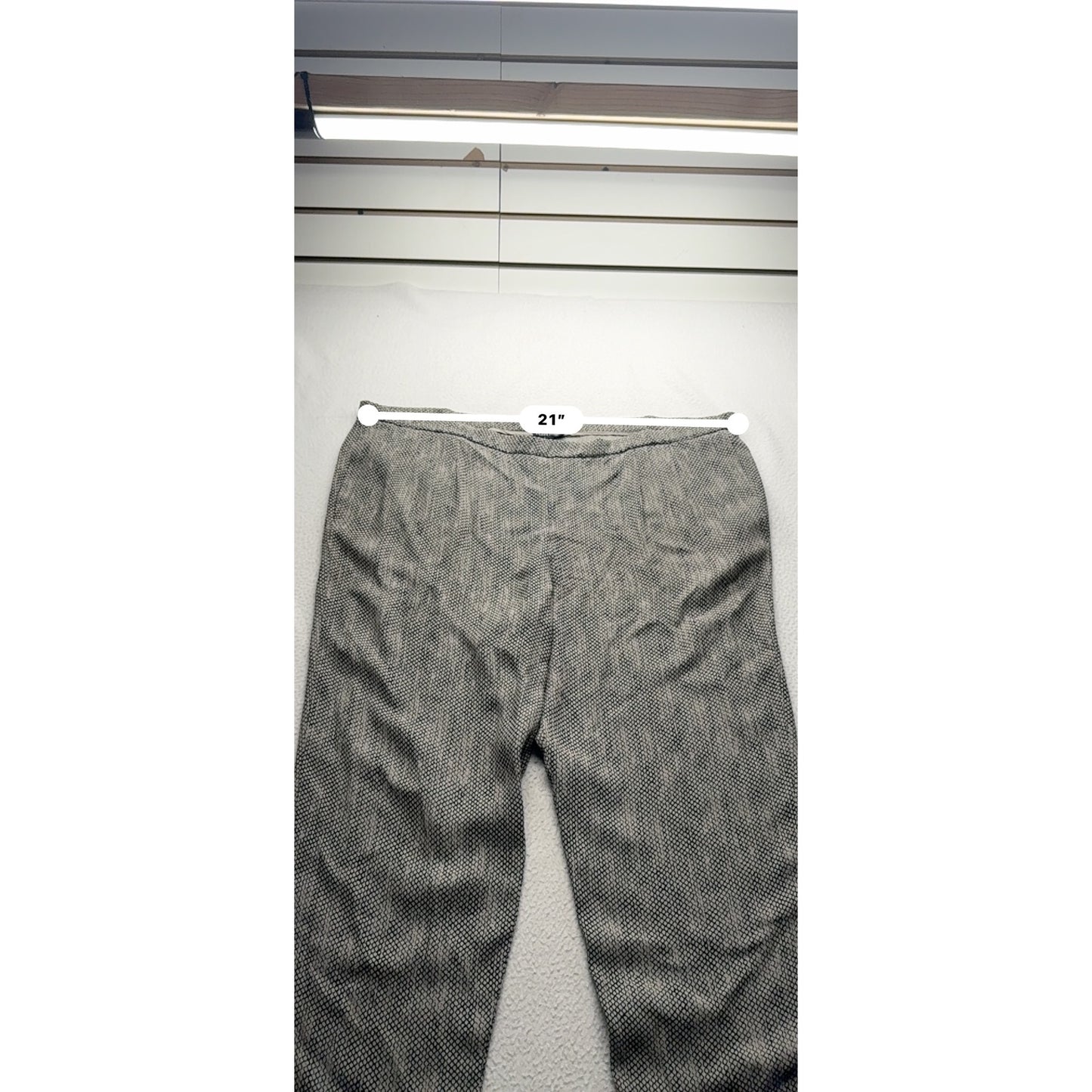 Eileen Fisher Black & Gray Silk Cropped Pants Large L Textured Pattern #9281