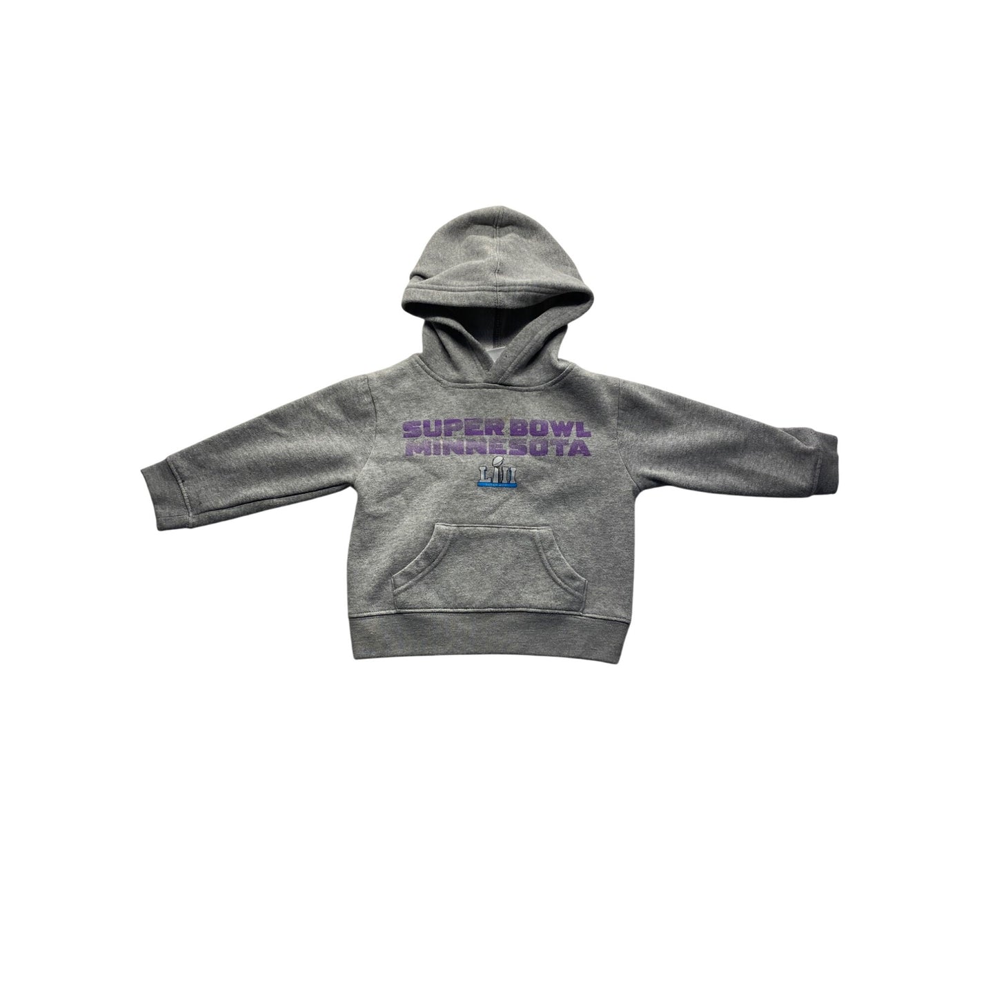 NFL Team Apparel Kids Super Bowl Minnesota LII Gray Hoodie 2T #7219