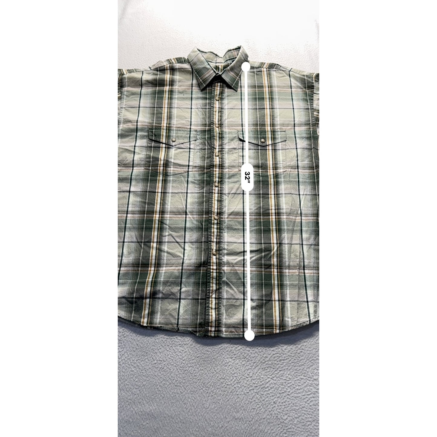 Panhandle Slim Long Sleeve Plaid Shirt X-Large Green & Brown Cotton #7983