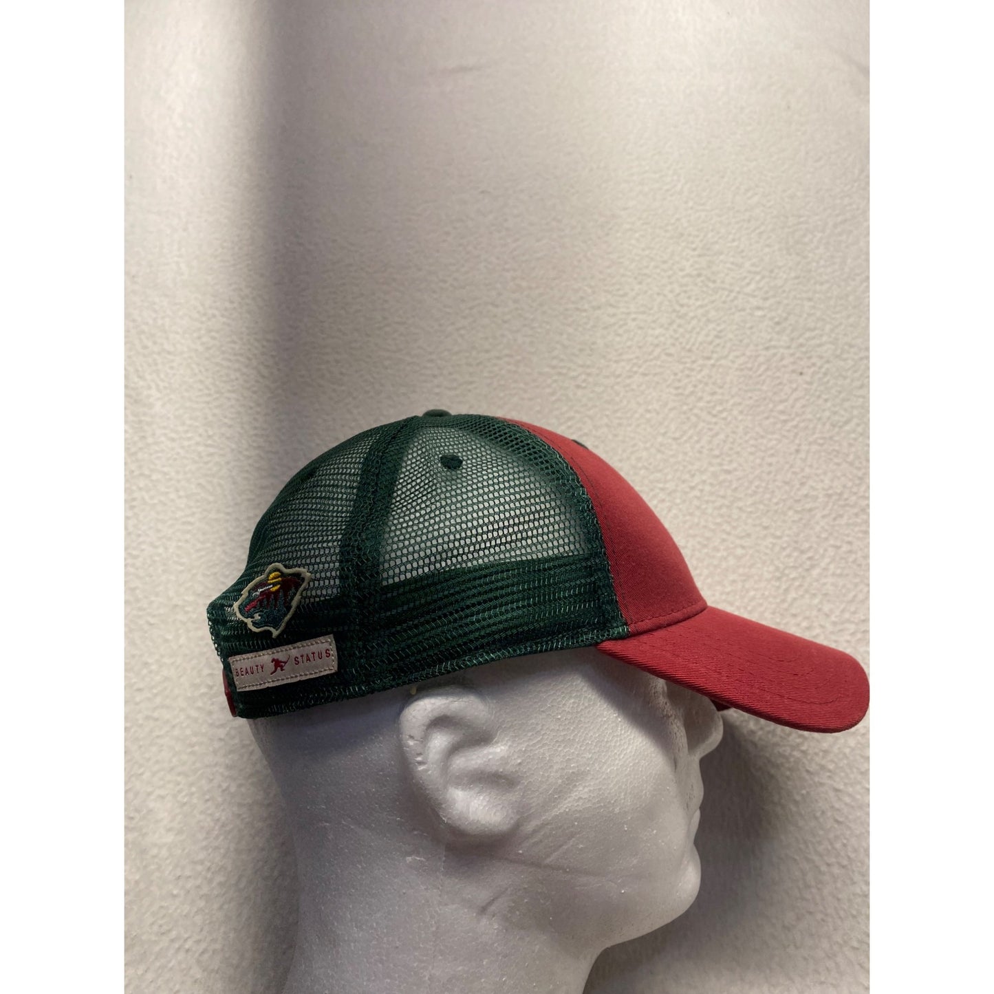 Minnesota Wild Red & Green Trucker Hat With Mesh Back & Adjustable Snapback #7372