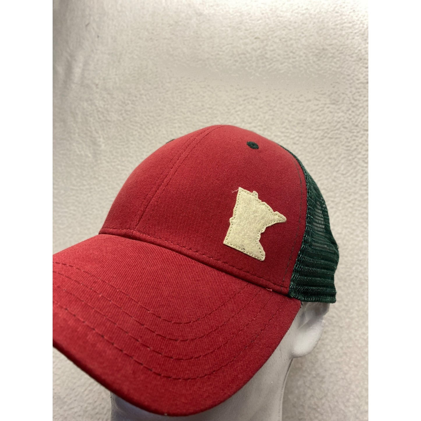 Minnesota Wild Red & Green Trucker Hat With Mesh Back & Adjustable Snapback #7372