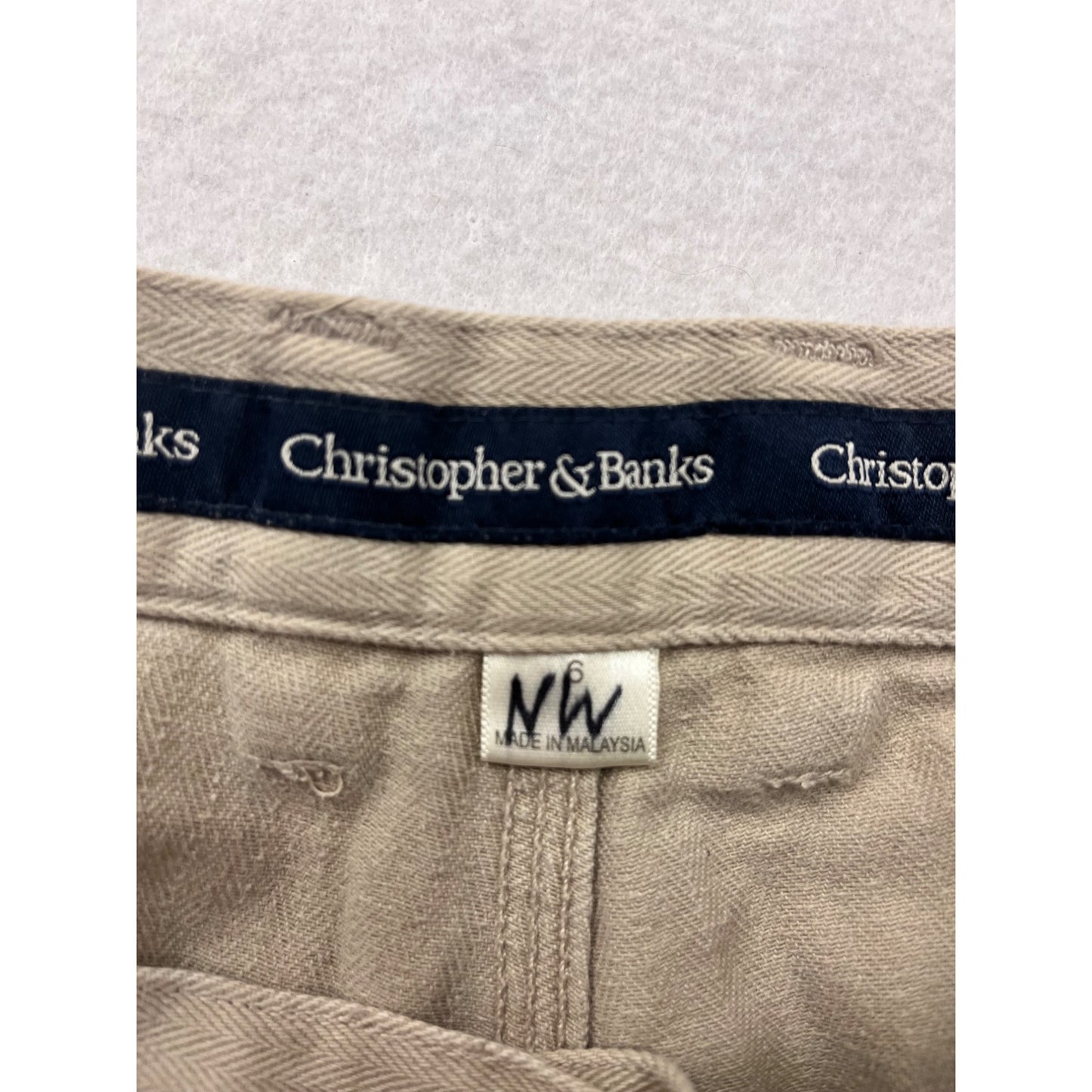 Christopher & Banks Womens Khaki Cotton Cargo Shorts Size 6 #6392