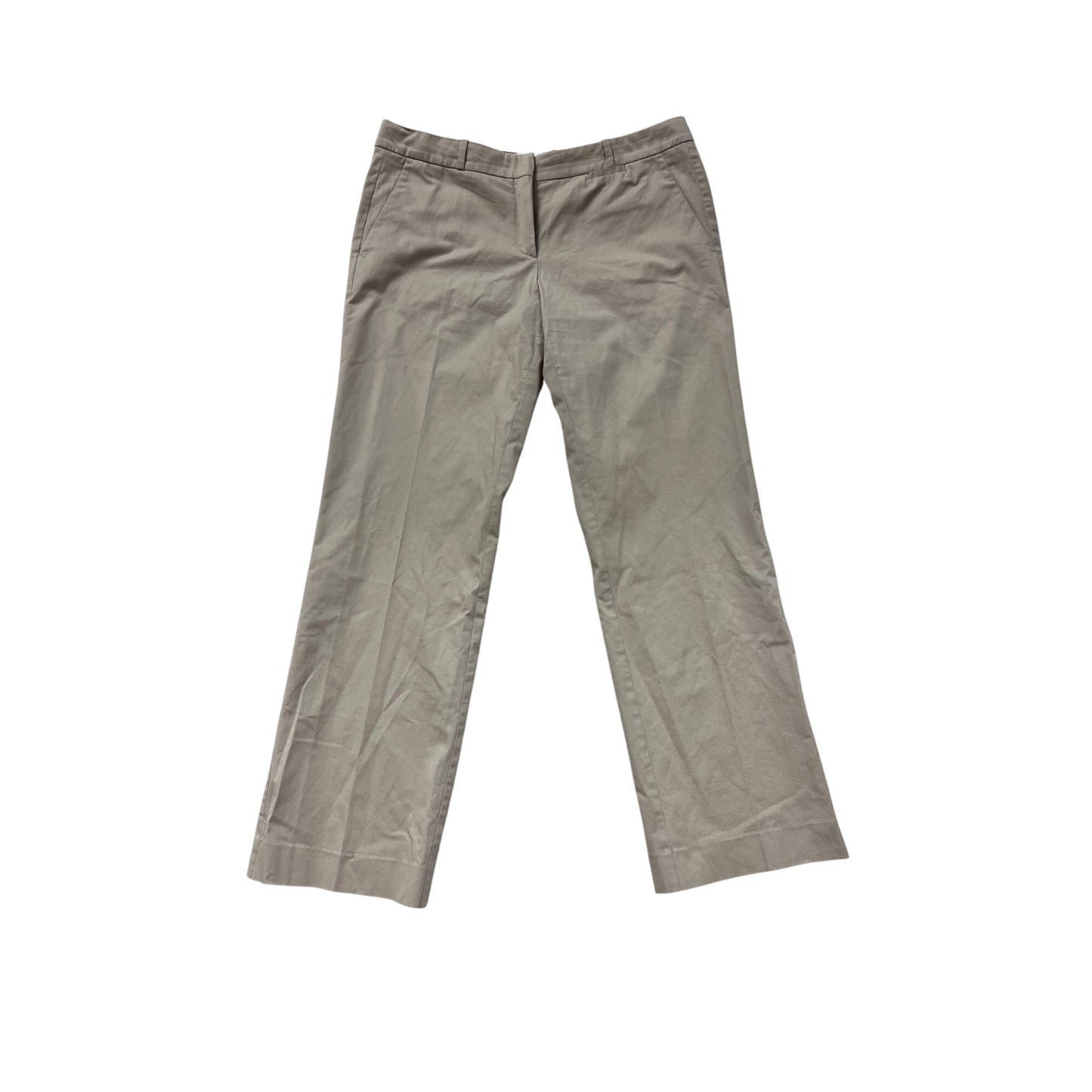 Hugo Boss Womens Beige Cotton-Blend Trousers Size 10 #8984