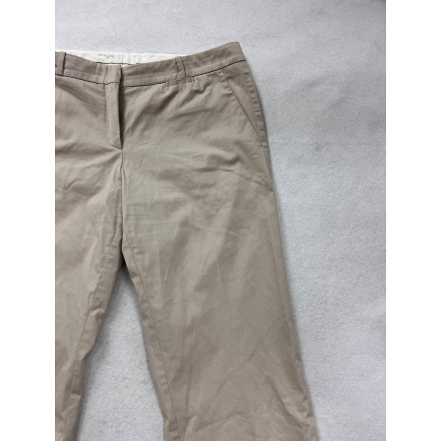 Hugo Boss Womens Beige Cotton-Blend Trousers Size 10 #8984