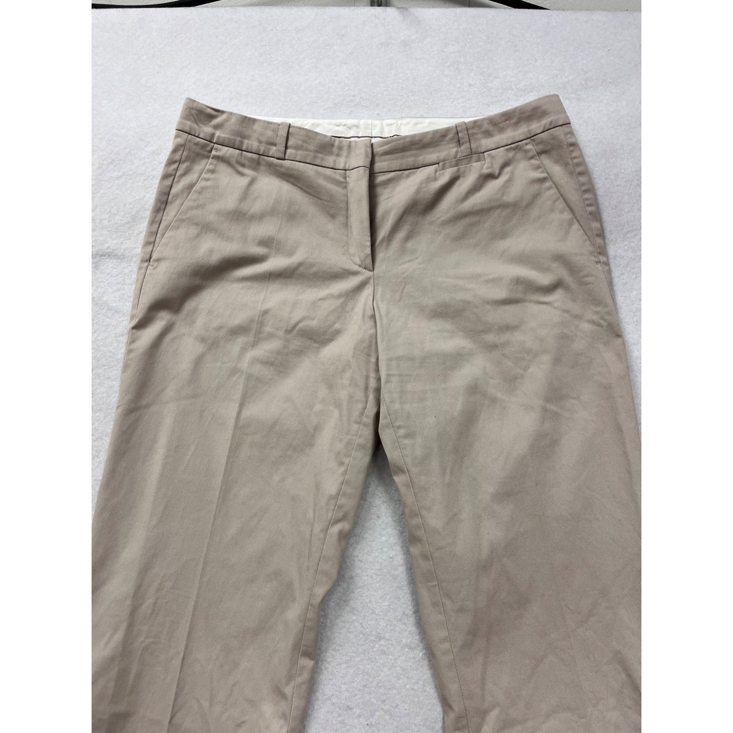 Hugo Boss Womens Beige Cotton-Blend Trousers Size 10 #8984