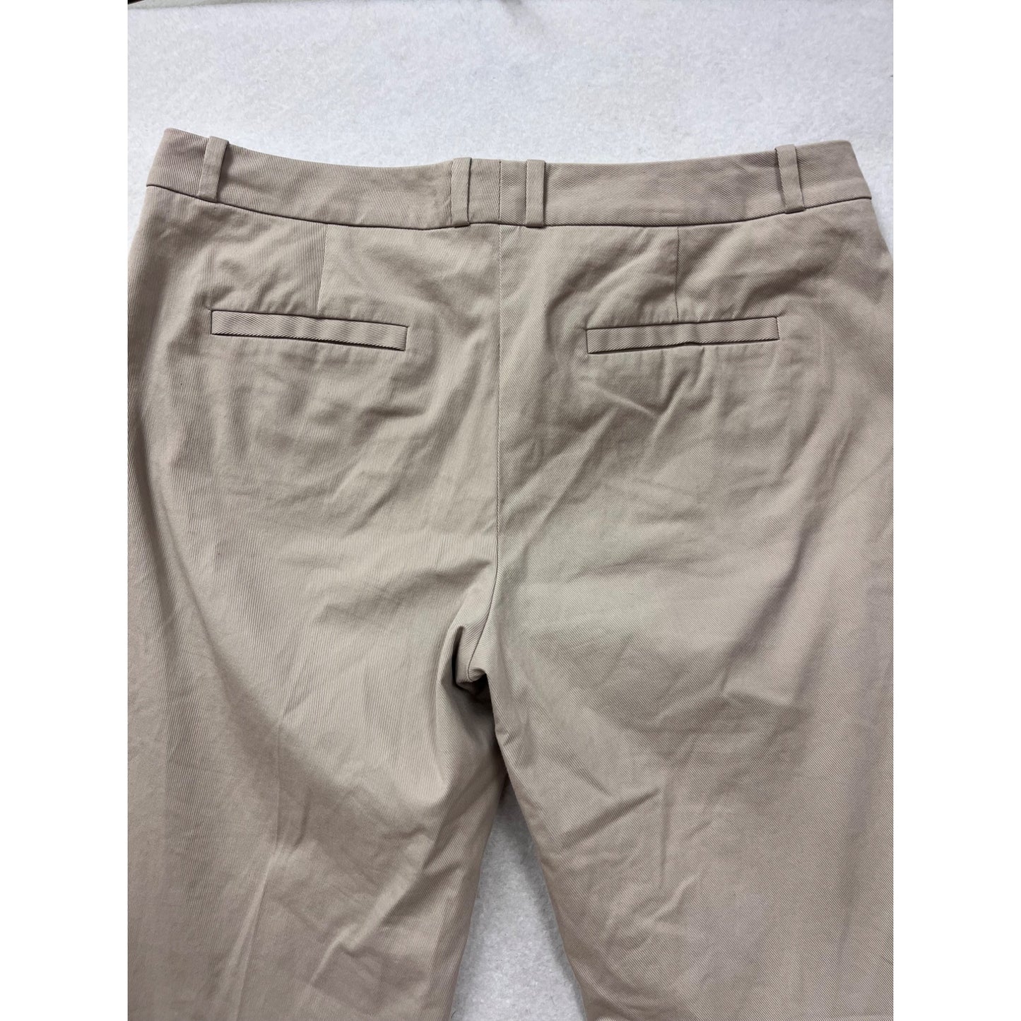 Hugo Boss Womens Beige Cotton-Blend Trousers Size 10 #8984
