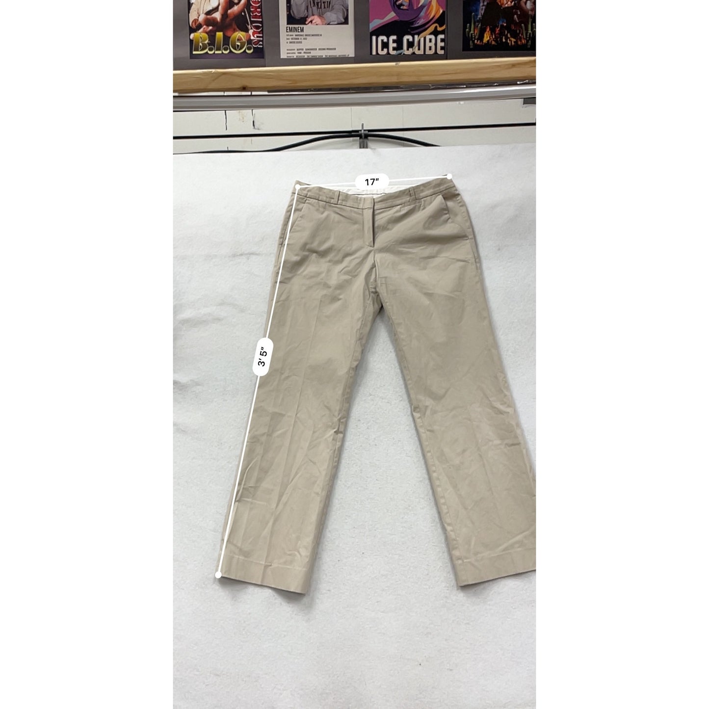 Hugo Boss Womens Beige Cotton-Blend Trousers Size 10 #8984