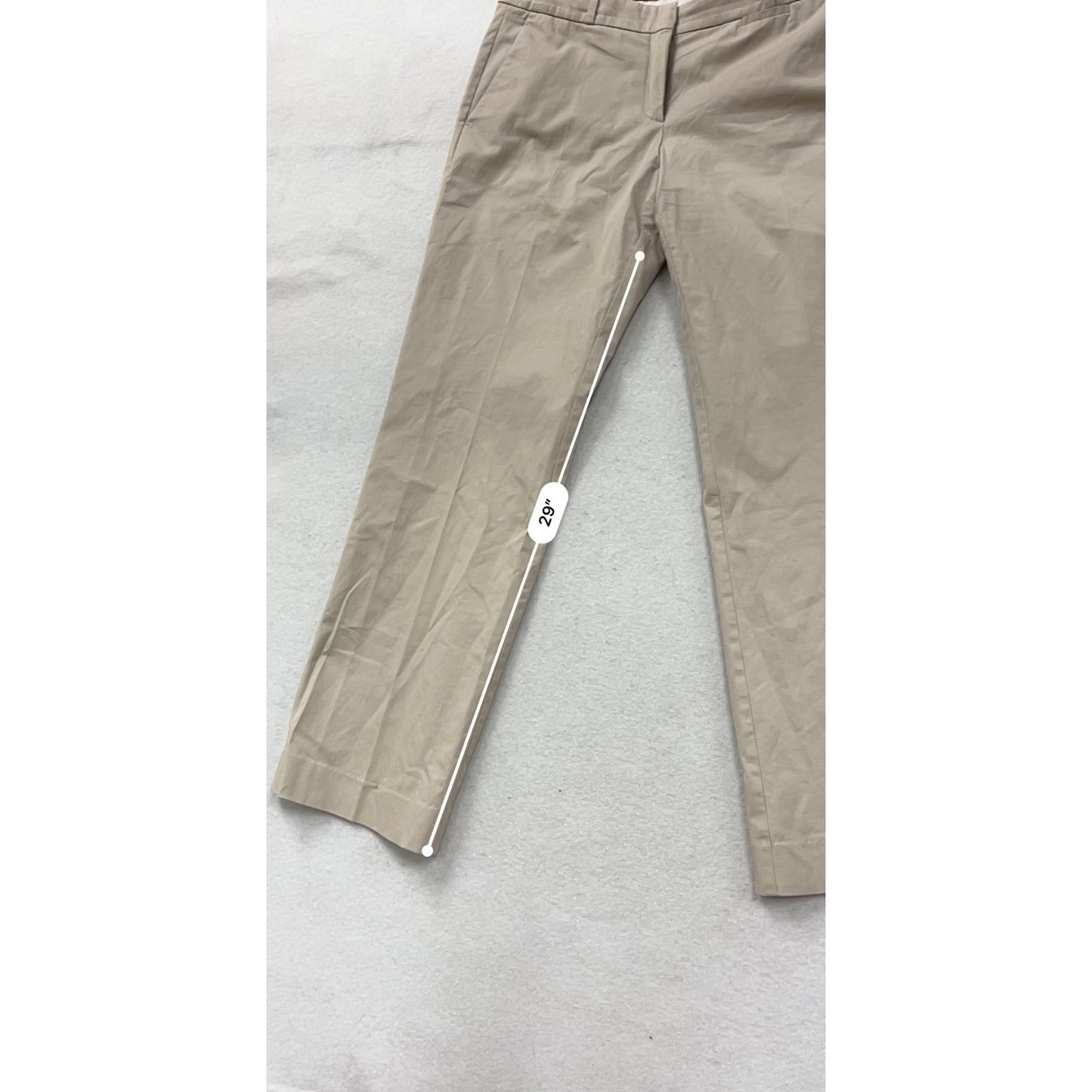 Hugo Boss Womens Beige Cotton-Blend Trousers Size 10 #8984