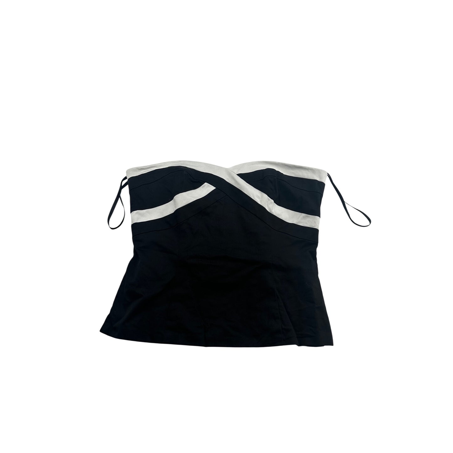 White House Black Market Womens Black & White Strapless Top Size 4 #6320