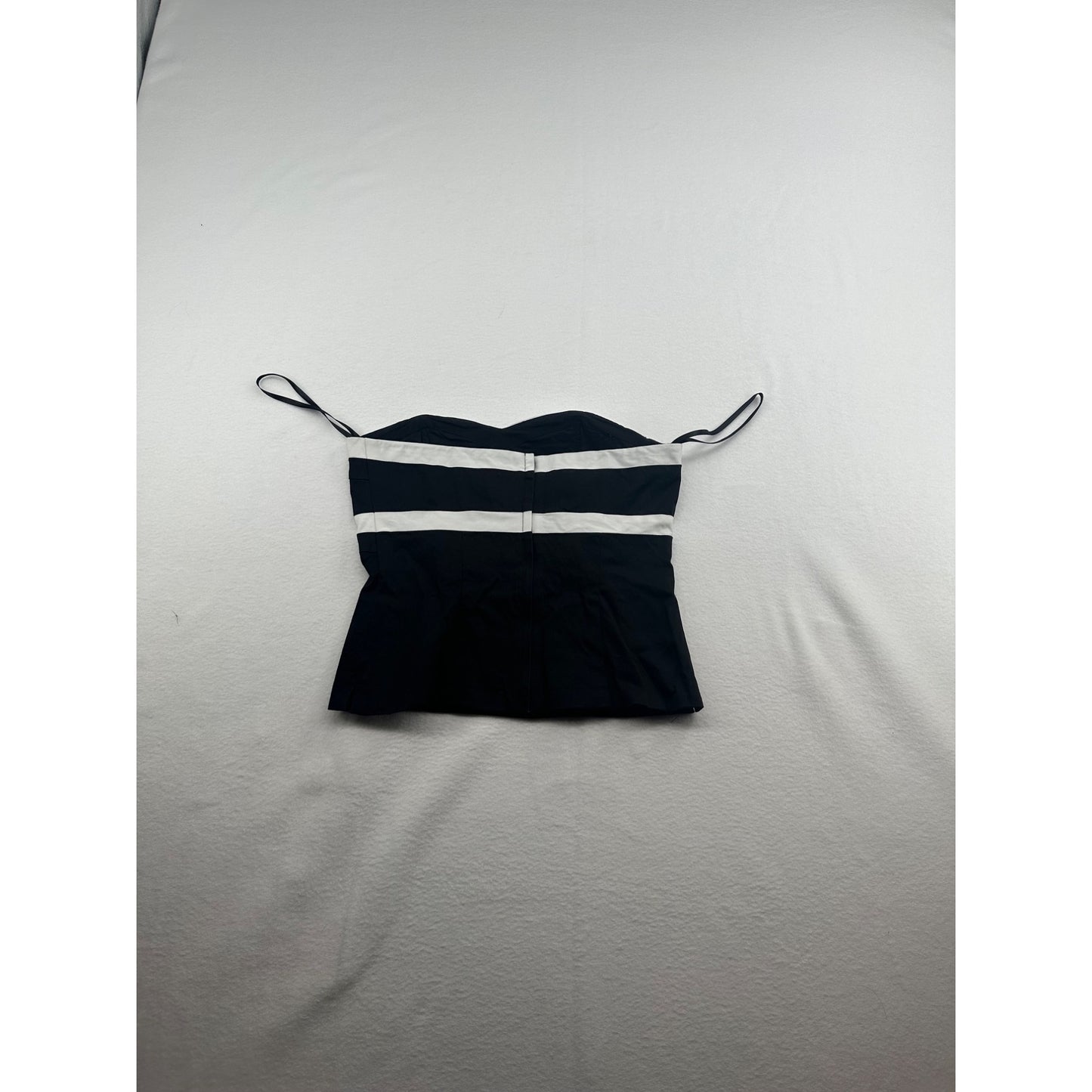 White House Black Market Womens Black & White Strapless Top Size 4 #6320