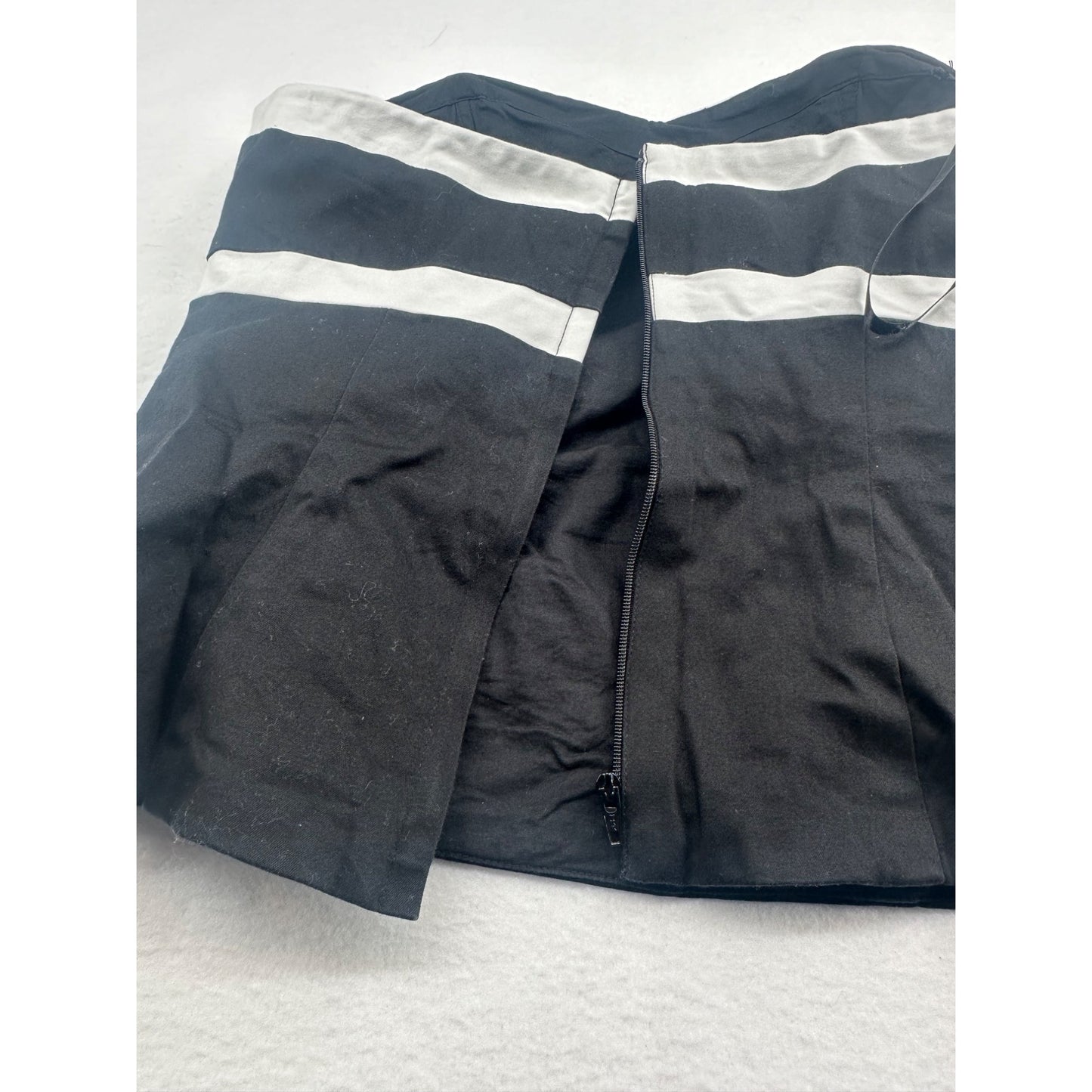 White House Black Market Womens Black & White Strapless Top Size 4 #6320