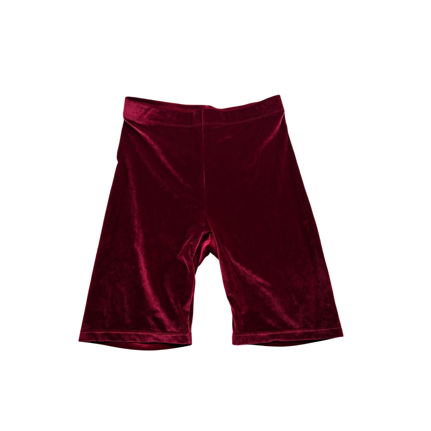 Velvet High-Waisted Burgundy Biker Shorts Soft Stretchy Stylish #6648