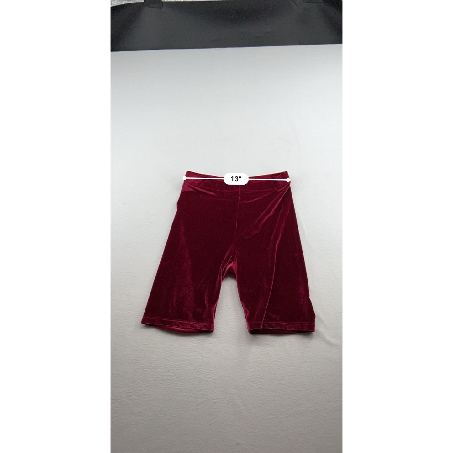 Velvet High-Waisted Burgundy Biker Shorts Soft Stretchy Stylish #6648