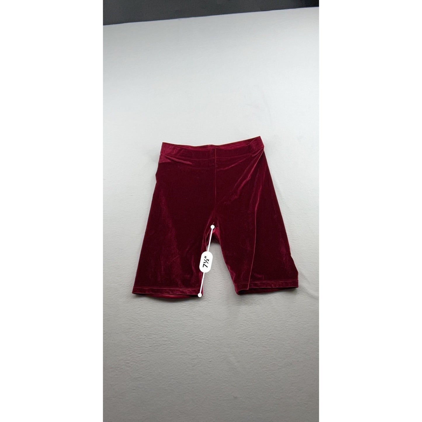 Velvet High-Waisted Burgundy Biker Shorts Soft Stretchy Stylish #6648