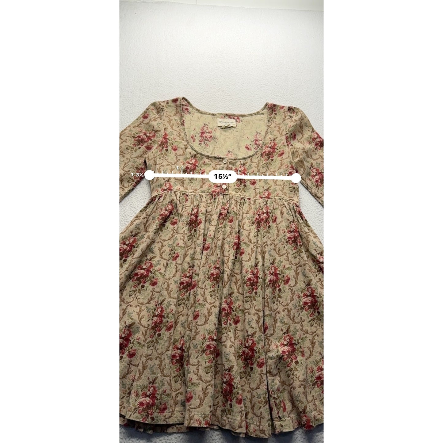 Denim & Supply Ralph Lauren Floral Boho Dress XS Beige & Red #9996